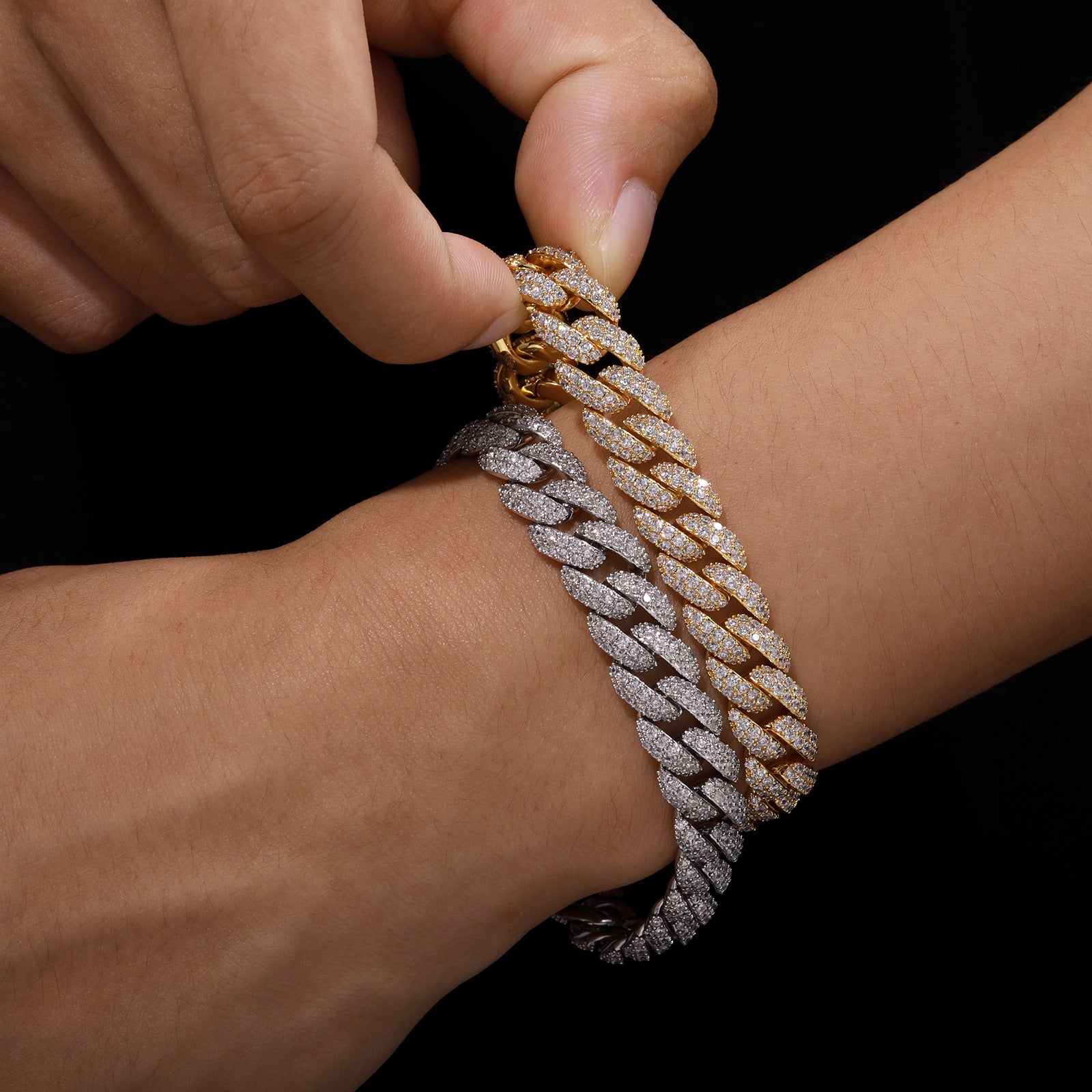 10MM Prong Set Cuban Link Bracelet