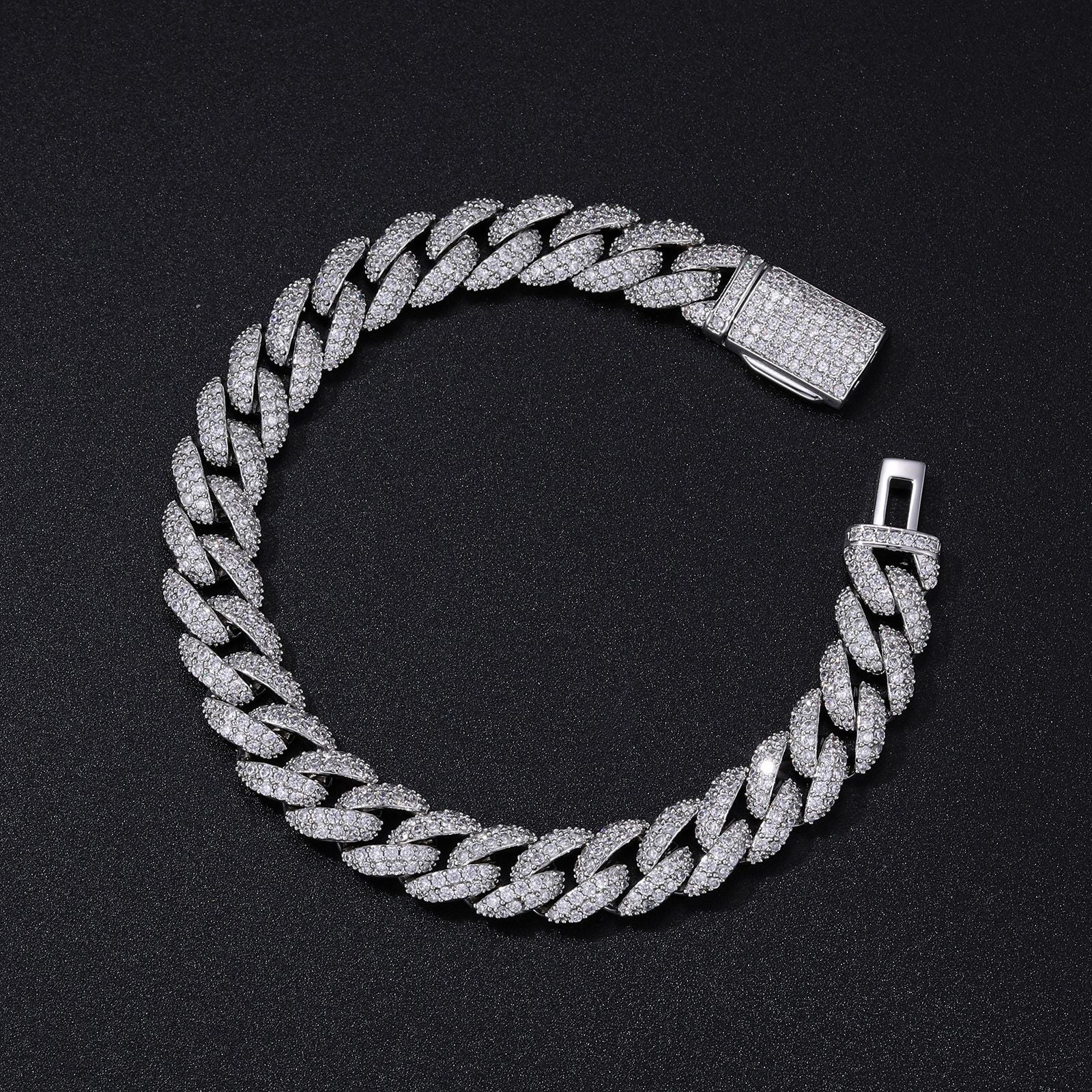 10MM Prong Set Cuban Link Bracelet
