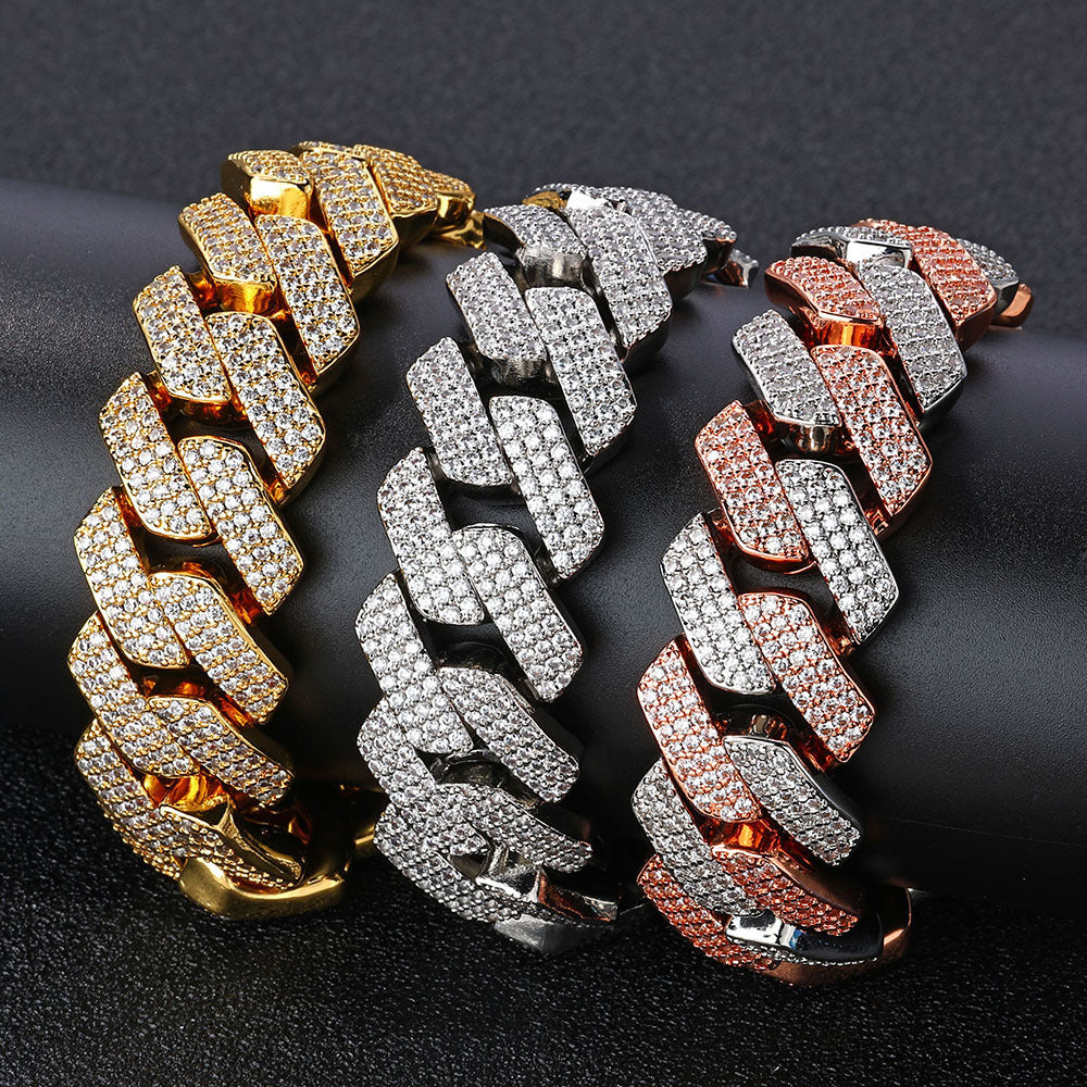 19MM Prong Set Cuban Link Bracelet