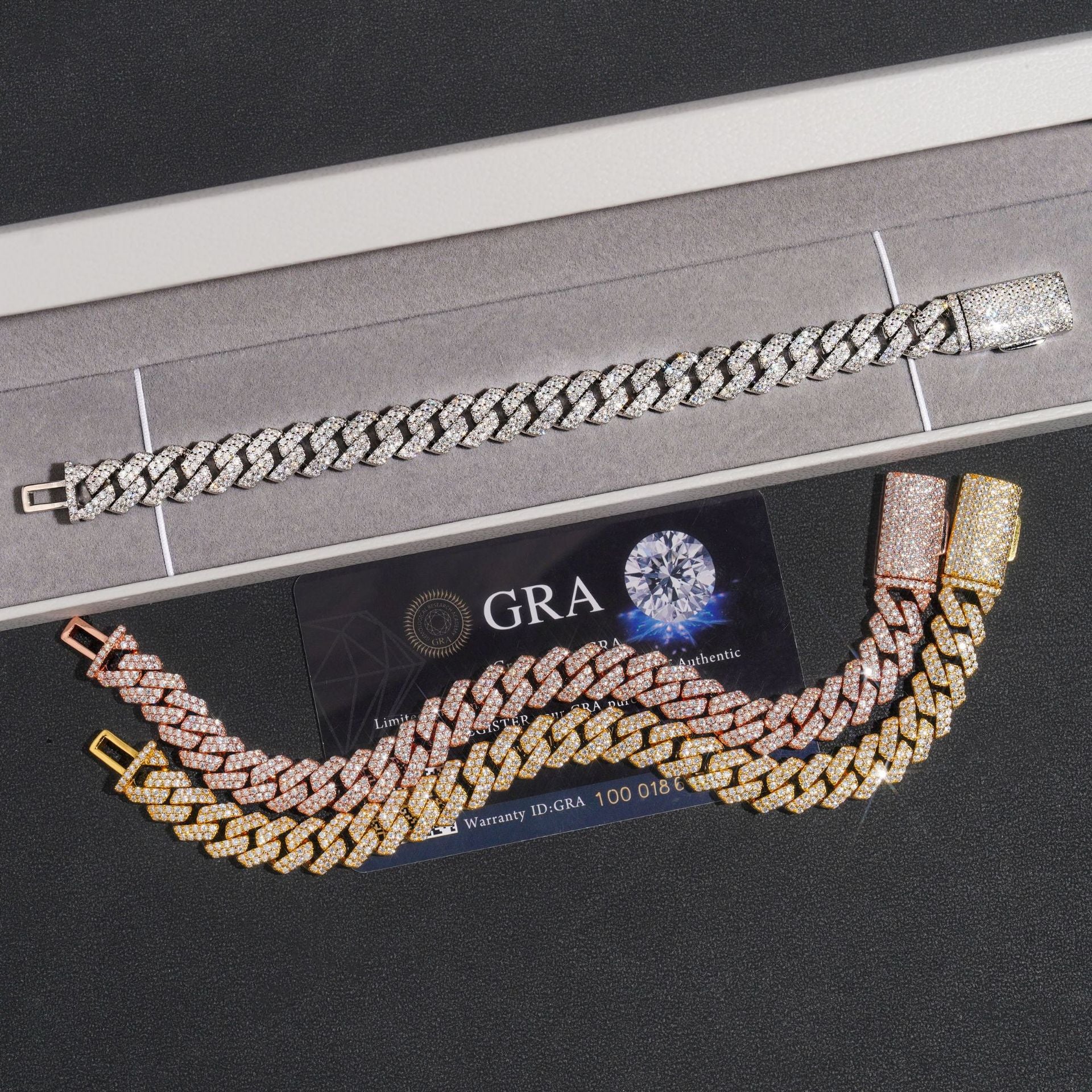 10mm Double Row Moissanite Cuban Link Bracelet