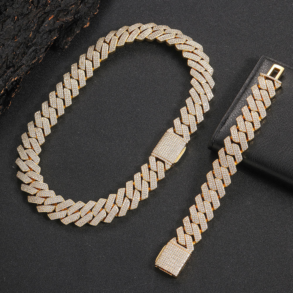 19MM Prong Set Cuban Link Bracelet