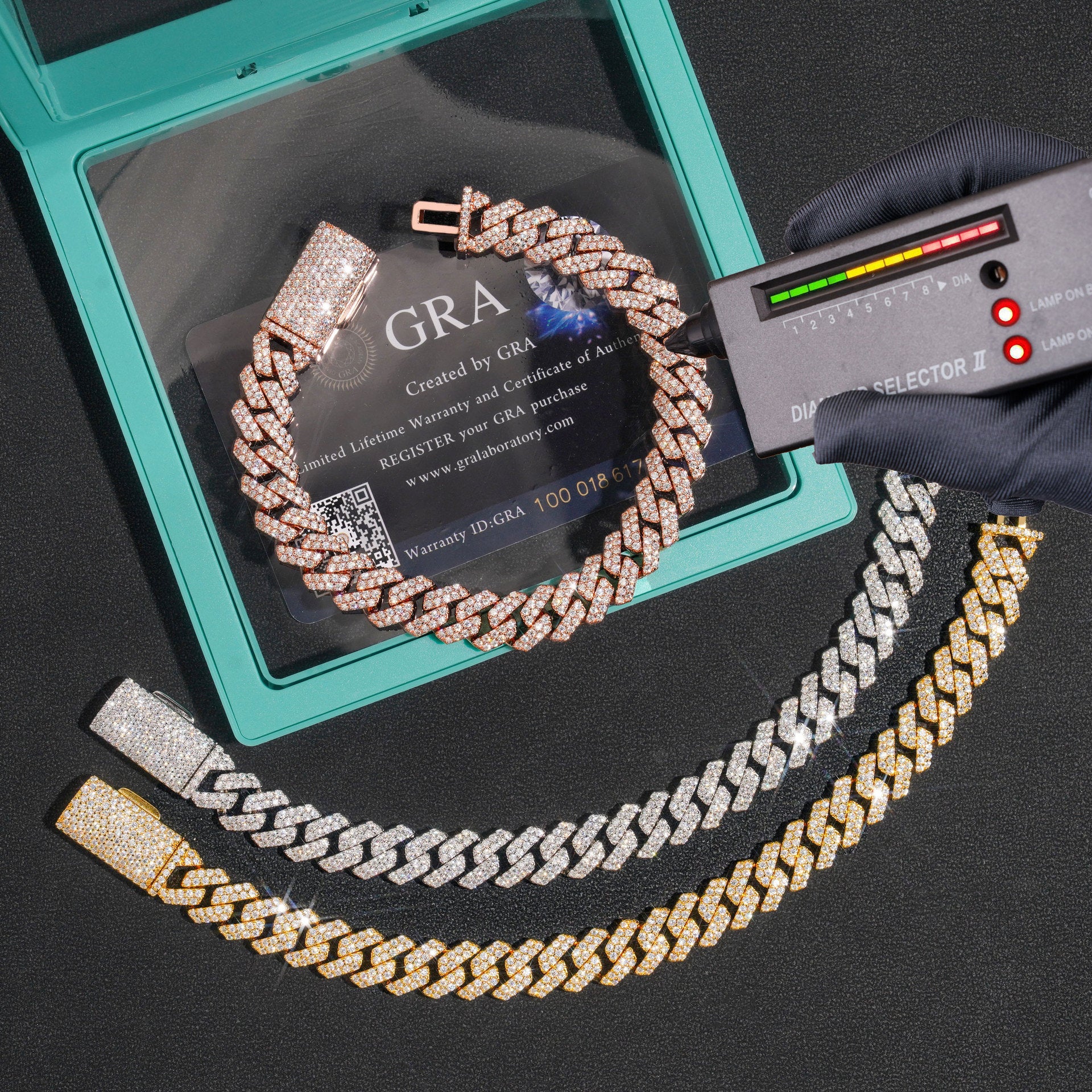 10mm Double Row Moissanite Cuban Link Bracelet