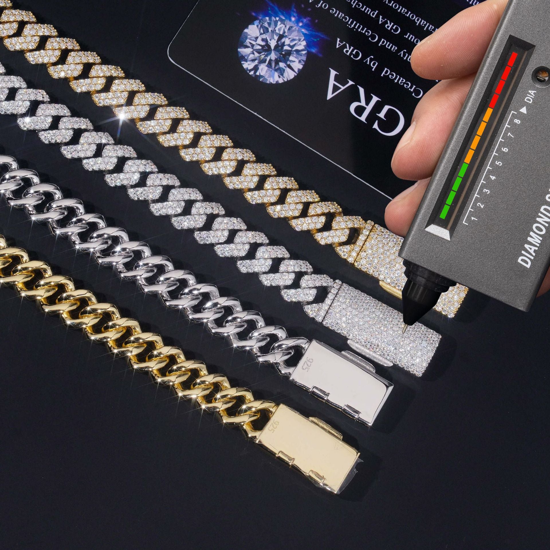 10mm Double Row Moissanite Cuban Link Bracelet