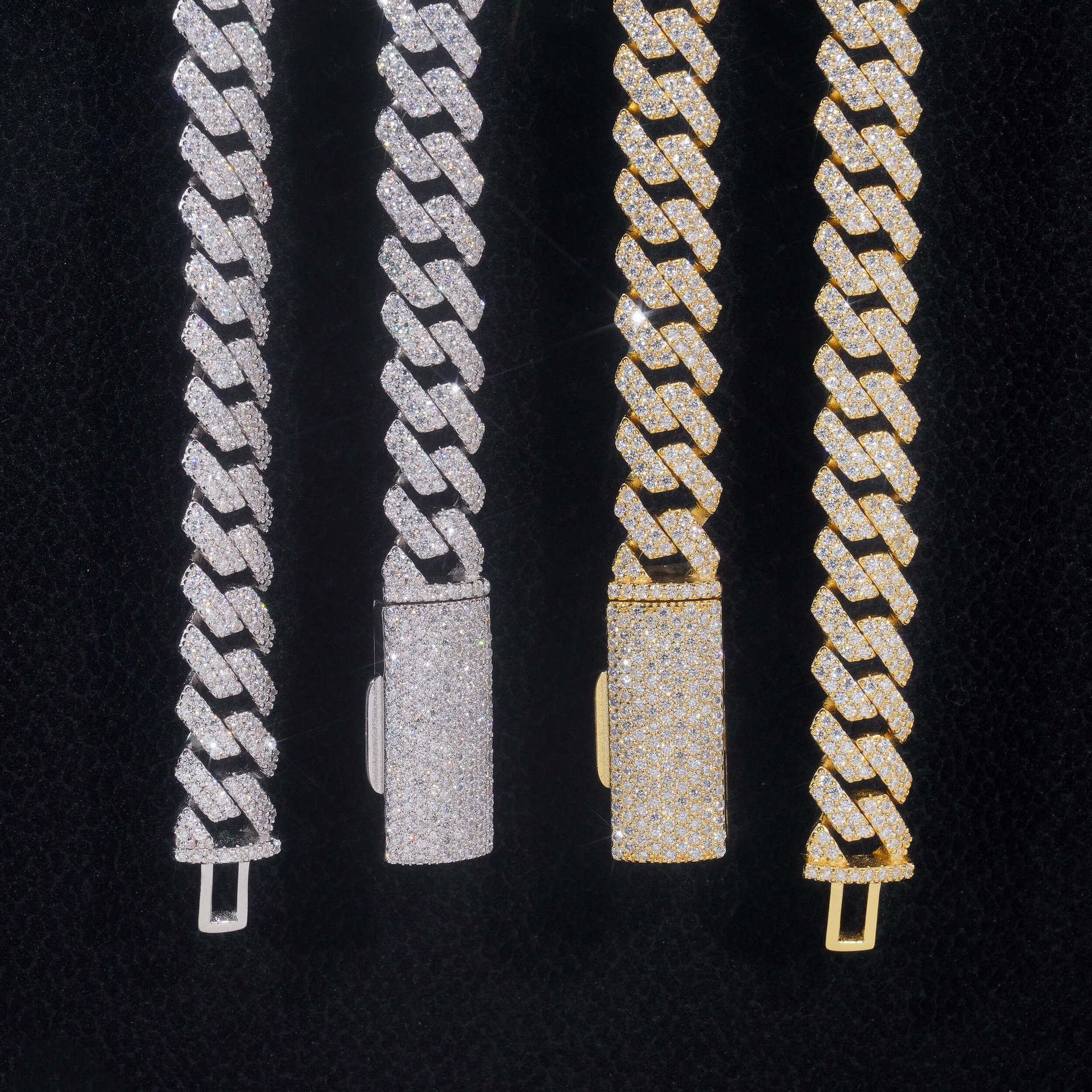 10mm Double Row Moissanite Cuban Link Bracelet