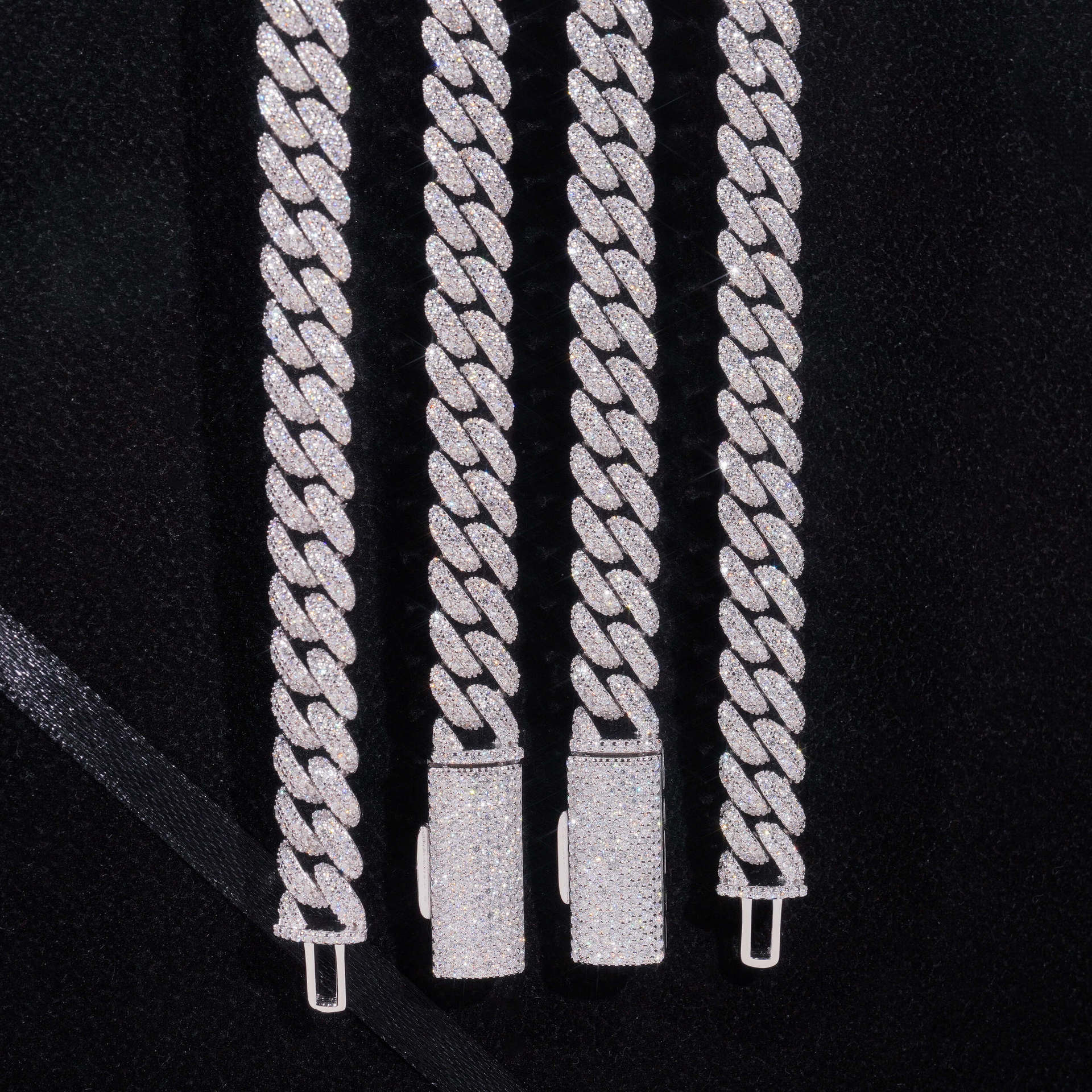 10mm Moissanite Cuban Chain – S925 Sterling Silver