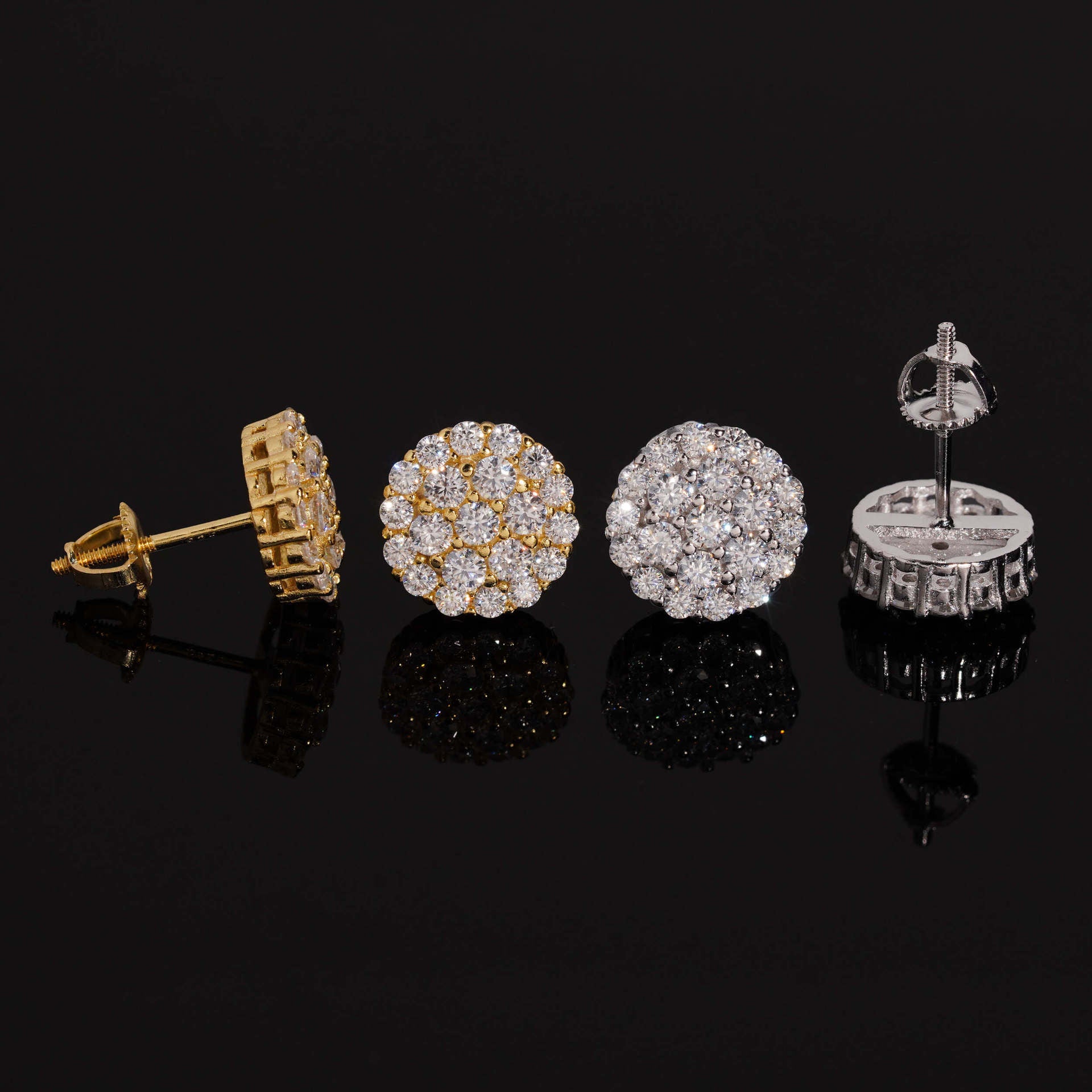 S925 Sterling Silver D-Color Round Moissanite Stud Earrings