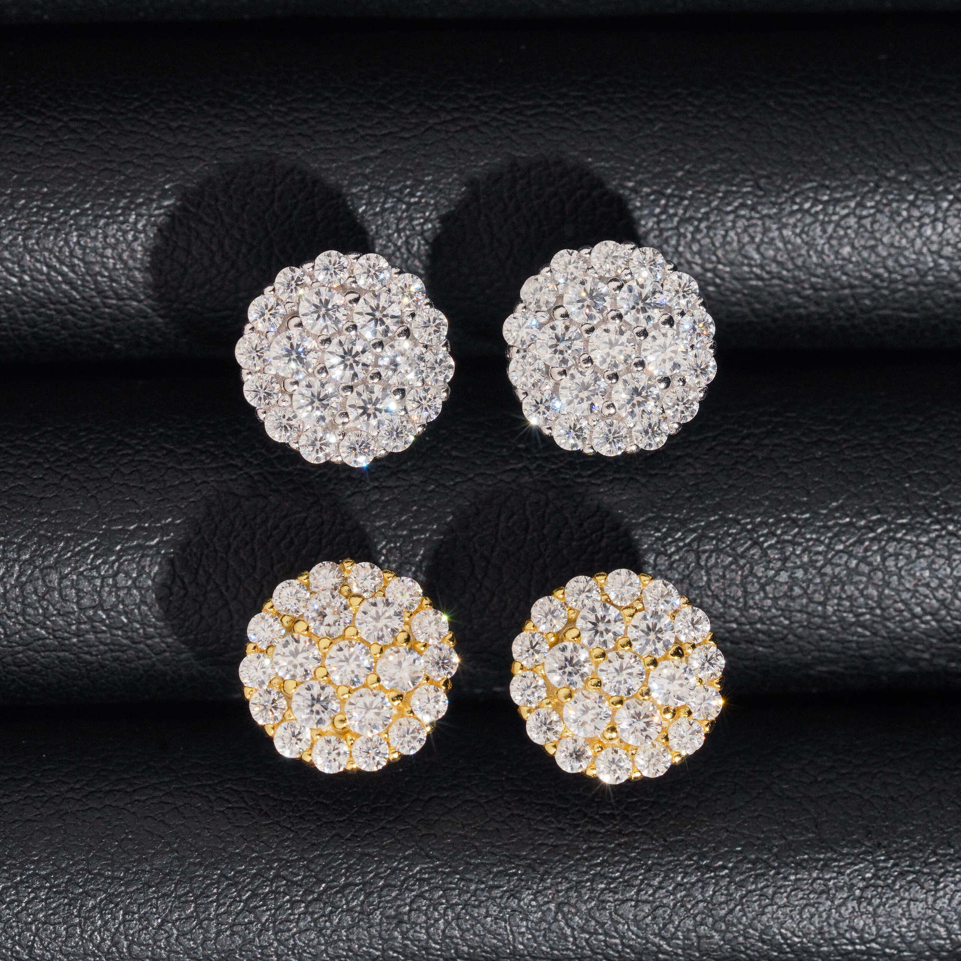 S925 Sterling Silver D-Color Round Moissanite Stud Earrings