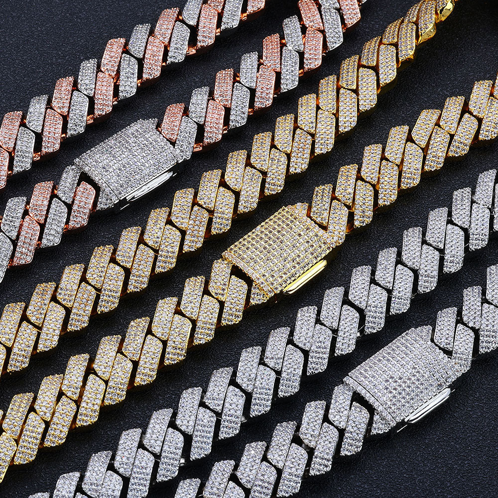 19MM Prong Set Cuban Link Bracelet (CZ)