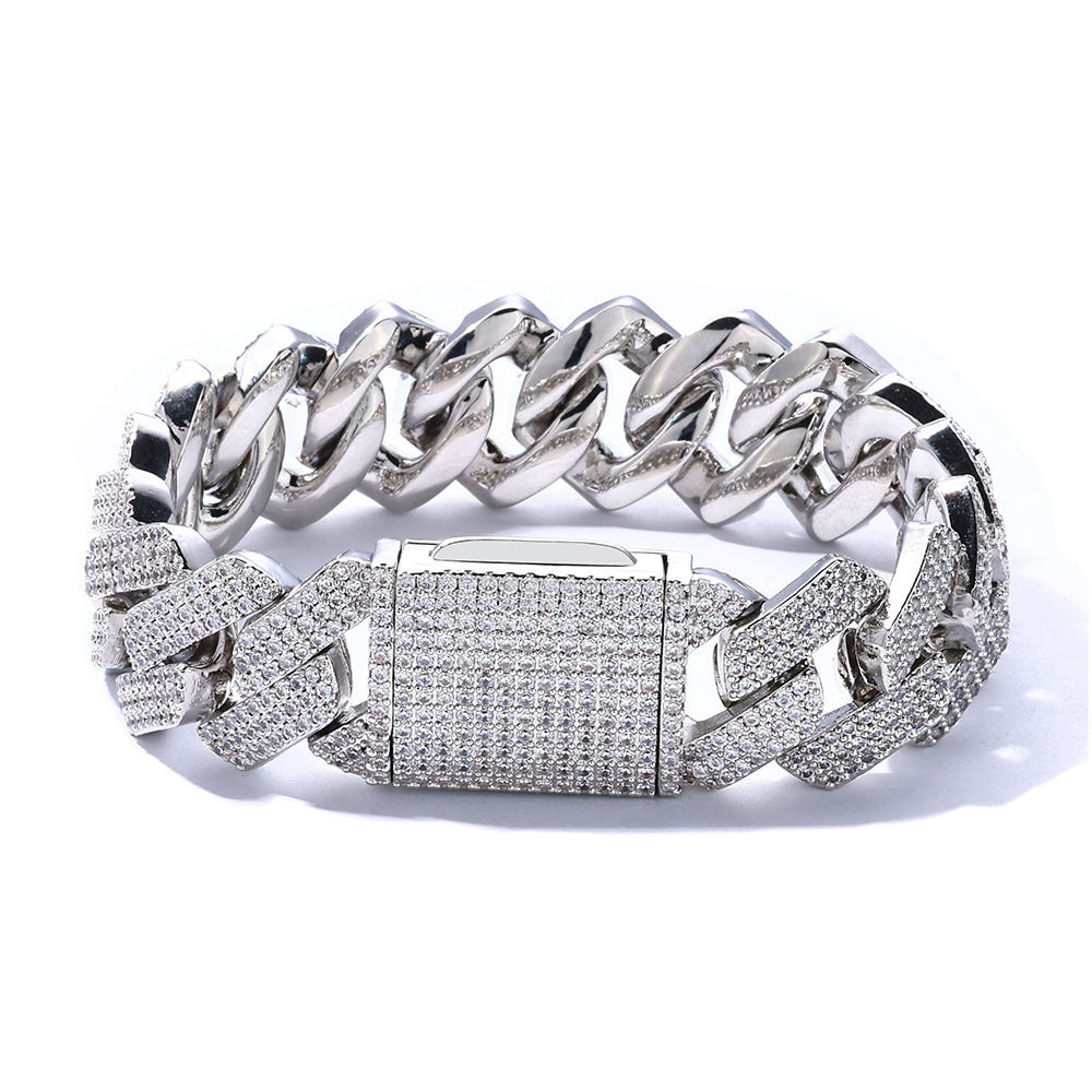 19MM Prong Set Cuban Link Bracelet