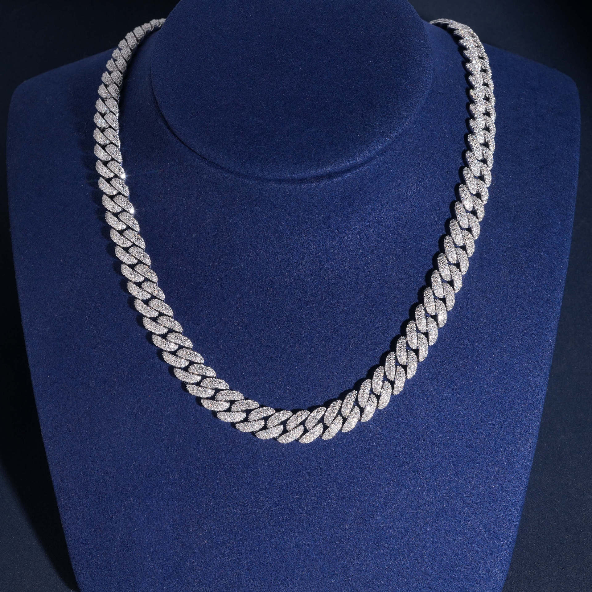 10mm Moissanite Cuban Chain – S925 Sterling Silver