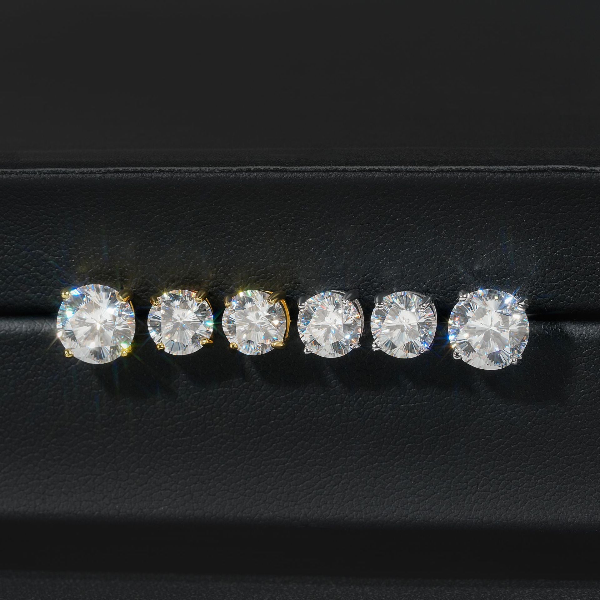 925 Silver Sakura-Cut Moissanite VVS Hip-Hop Stud Earrings