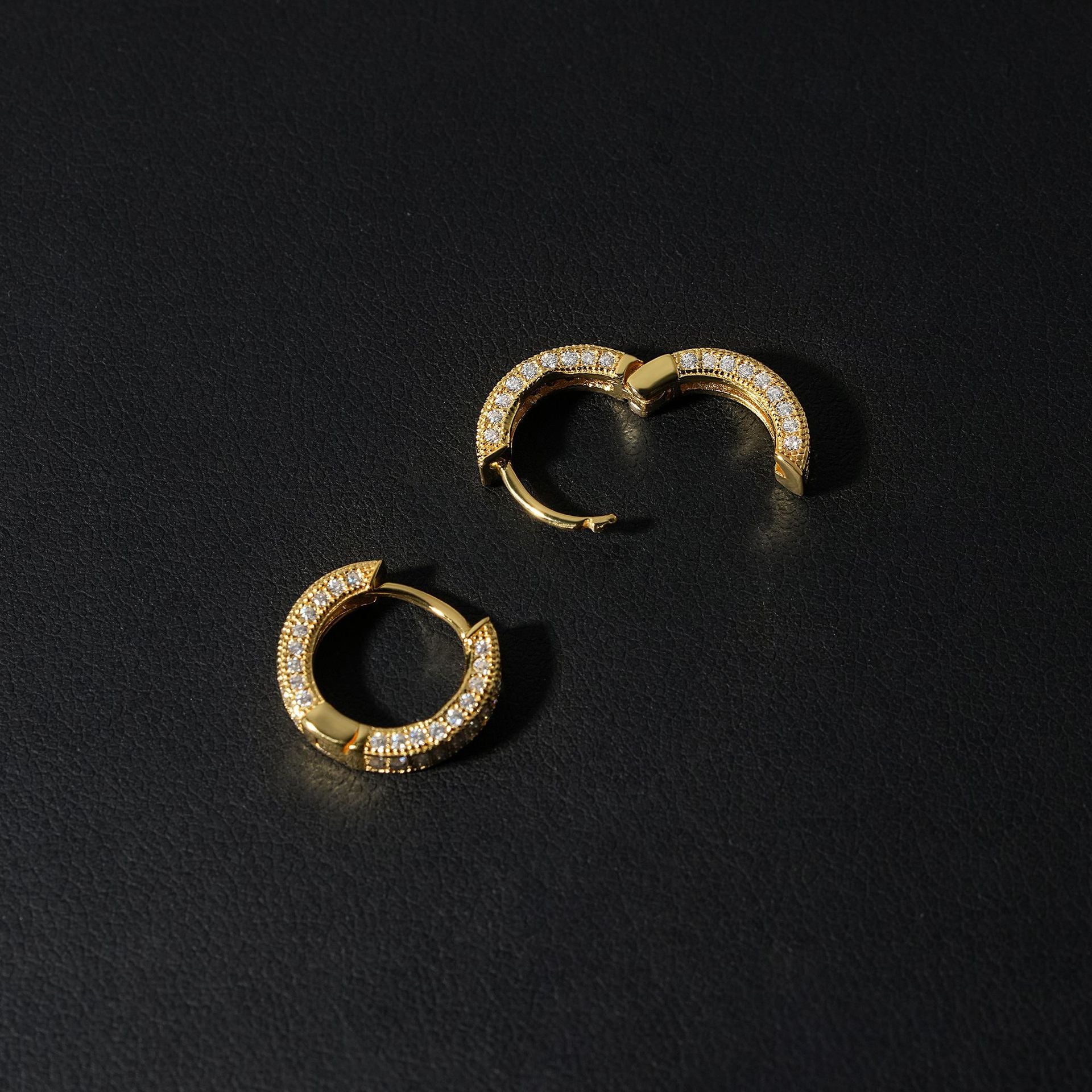 925 Silver Moissanite Round Hoop Studs — INS Style