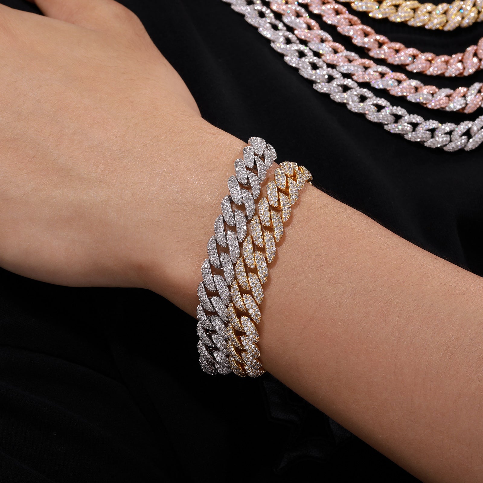 10MM Prong Set Cuban Link Bracelet