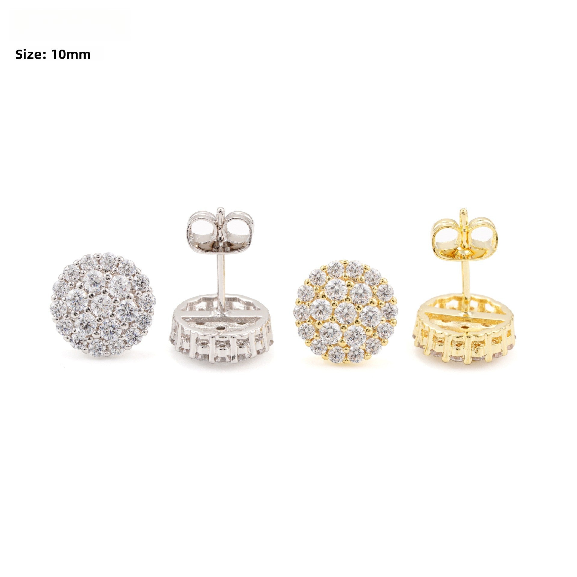 S925 Sterling Silver D-Color Round Moissanite Stud Earrings