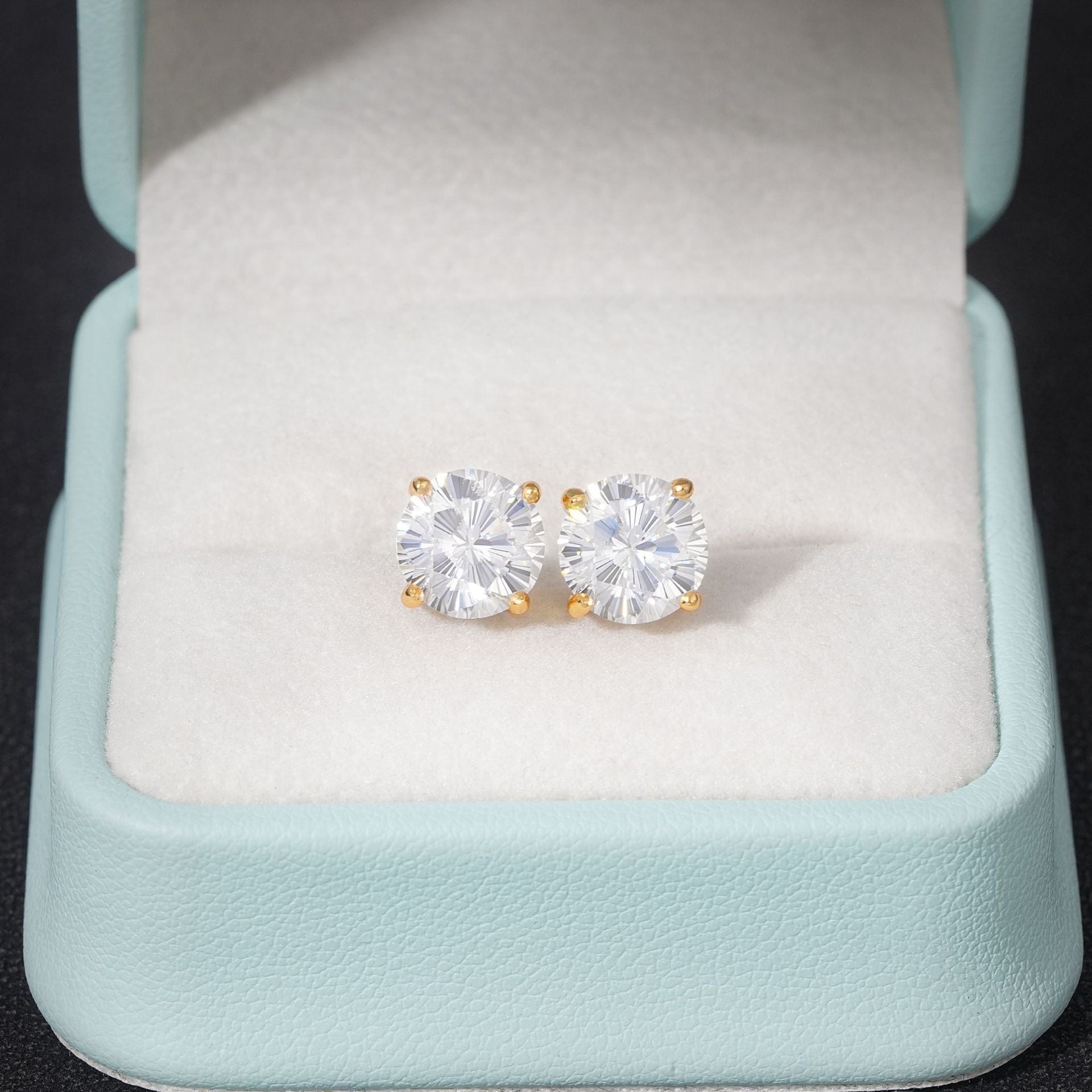 925 Silver Sakura-Cut Moissanite VVS Hip-Hop Stud Earrings