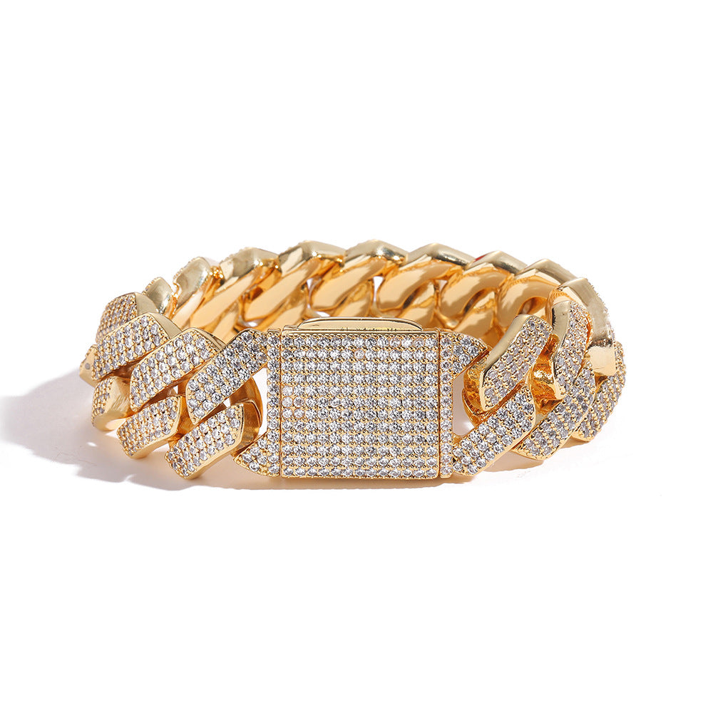 19MM Prong Set Cuban Link Bracelet